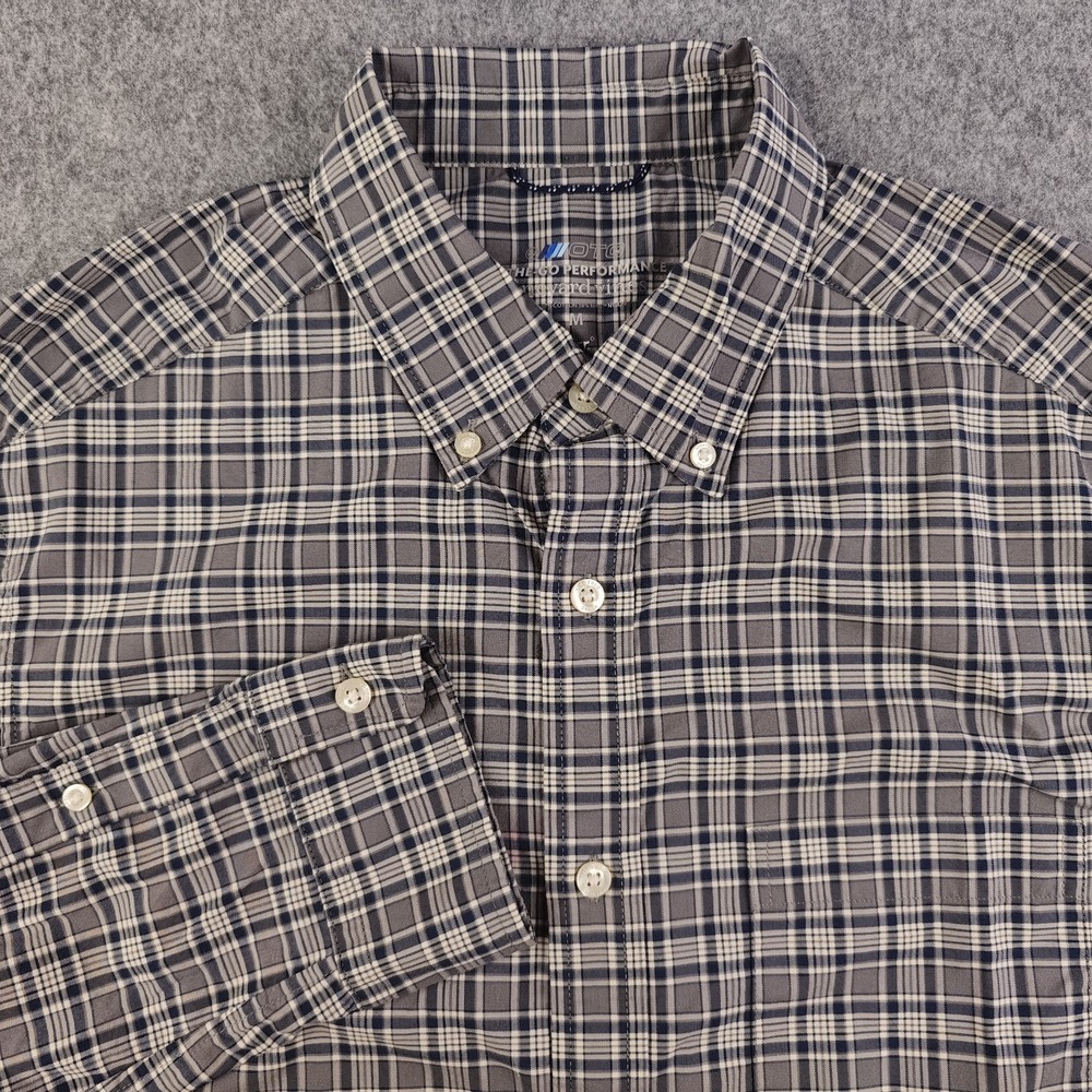 Vineyard Vines On The Go Performance Shirt Mens Medium Gray Check Long Sleeve